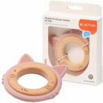 BabyOno dřevěné silikon kousátko kočička pudrová – Sleviste.cz