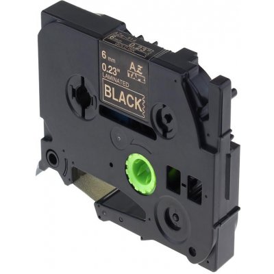 Kompatibilní páska s Brother TZ-314 / TZe-314, 6mm x 8m, zlatý tisk / černý podklad – Zboží Živě