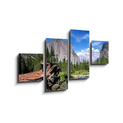 Obraz 4D čtyřdílný - 100 x 60 cm - El Capitan View in Yosemite Nation Park El Capitan výhled v národním parku Yosemite – Zboží Mobilmania