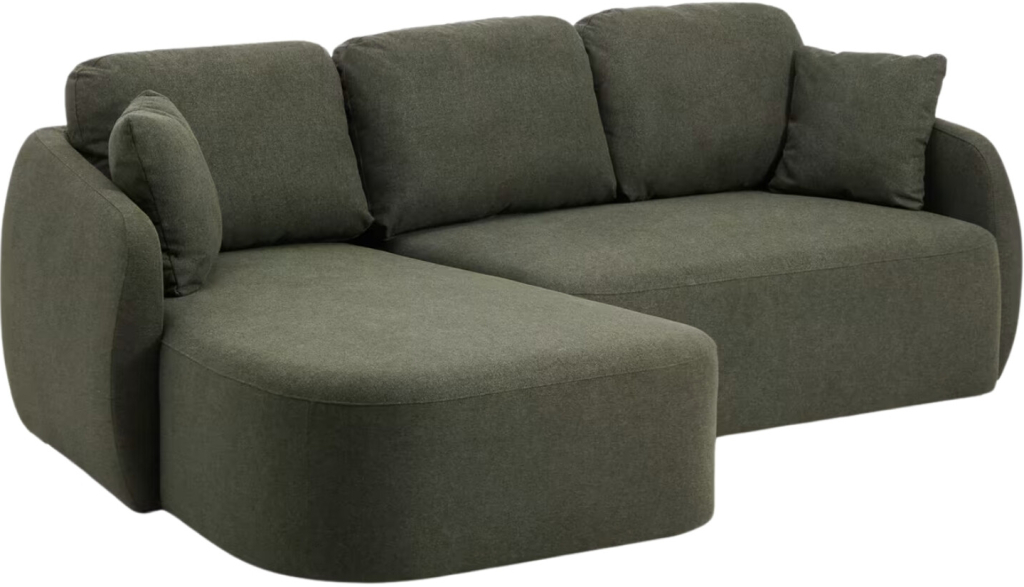 Kave Home Tmavě zelená rozkládací pohovka Laira 246 cm levá