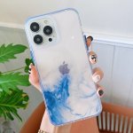Pouzdro AppleKing mramorované odolné proti poškrábání iPhone 13 Pro - světle modré – Zboží Mobilmania