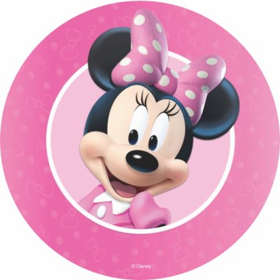 Jedlý tisk MINNIE ● materiál: JEDLÝ PAPÍR Ⓜ️, ● velikost: průměr 20 cm ☝ – Zboží Mobilmania