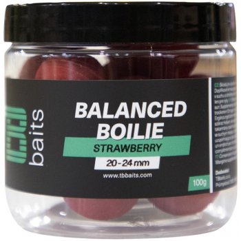 TB Baits Vyvážené Boilies Balanced + Atraktor Strawberry 100g 20-24mm