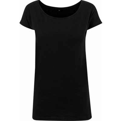 Dámské prodloužené tričko s velkým výstřihem černá – Zboží Mobilmania