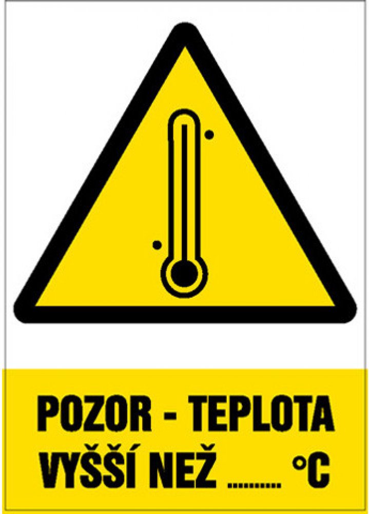 Značka Pozor - Teplota vyšší než … °C | Srovnanicen.cz
