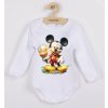 Kojenecké body New Baby Originální kojenecké body s dlouhým rukávem Mickey Mouse Bílá