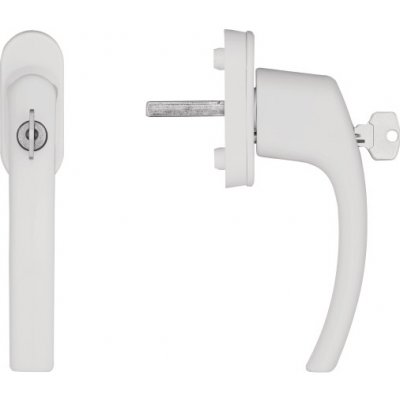 Blaugelb Okenní klika FGS 1758 uzamykací, 45°, trn 43mm, včetně šroubů, RAL9016 bílá – Zboží Mobilmania