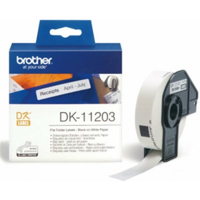 Papírové štítky Brother DK11203, 17mm x 87mm, bílá, 300 ks, pro tiskárny řady QL – Hledejceny.cz