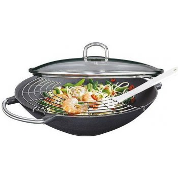 Küchenprofi PREMIUM Litinová wok s poklicí 36 cm