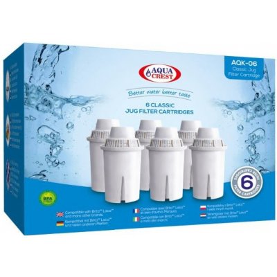 6x FL601G vodní filtr Aqua Crest do konvic Brita Classic (6x FL601G vodní filtr Aqua Crest do konvic Brita Classic)