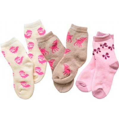 Sterntaler ponožky zimní 3 páry dívčí dalmatin červené – Sleviste.cz