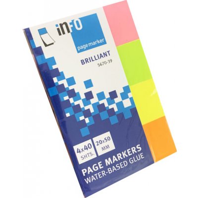 Záložka samolepicí - 20 x 50 mm, 4 barvy – Sleviste.cz