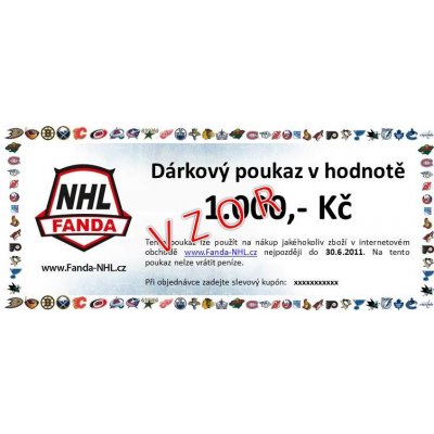 Dárkový poukaz Fanda-NHL.cz Hodnota: 2 500 Kč – Zboží Mobilmania