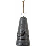 Clayre & Eef Tmavě šedý kovový zvonek Merry Christmas 19 x 40 cm – Zboží Mobilmania