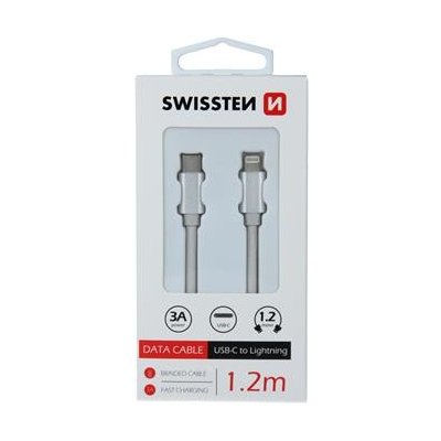DATOVÝ KABEL SWISSTEN TEXTILE USB-C / LIGHTNING 1,2 M STŘÍBRNÝ 71525203 – Hledejceny.cz