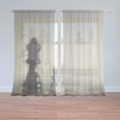 Záclony Šachy: 2 ks - 150x250 cm - Sablio – Hledejceny.cz