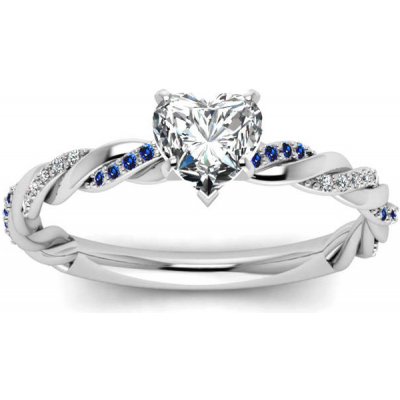 Emporial stříbrný prsten Propletené srdce MA-R041-SILVER-BLUE