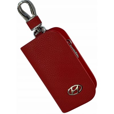 Klíčenka Kožené Pouzdro na klíče HYUNDAI logo KLÍČ OD auta ELEGANTNÍ červená – Zboží Dáma