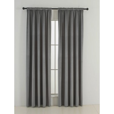 MKLuzkoviny.cz Sametové zatemňovací závěsy Cesar šedé - 140 x 280 cm (2ks) - řasící stuha – Zbozi.Blesk.cz