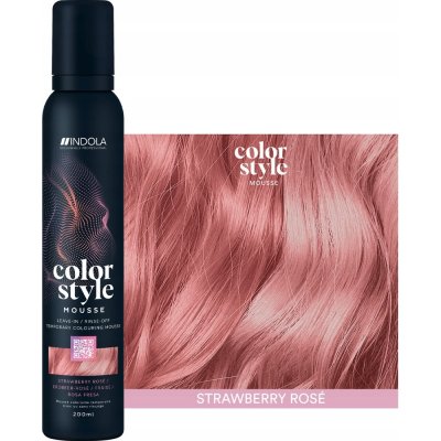 Barvící pěna INDOLA Color Style Rose růžově jahodová 3v1 200 ml