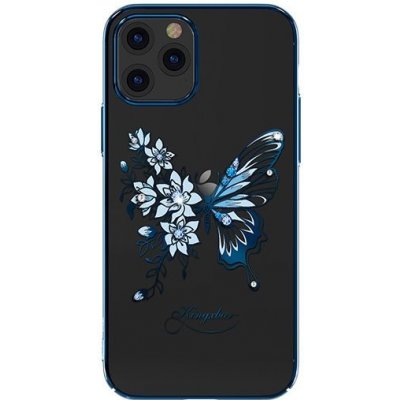 Pouzdro Kingxbar Butterfly Silikonové s original Swarovski crystals na iPhone 12 Pro MAX modré – Zboží Mobilmania