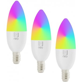 Immax NEO SMART sada 3x žárovka LED E14 6W RGB+CCT barevná a bílá, stmívatelná, Wi-Fi, TUYA