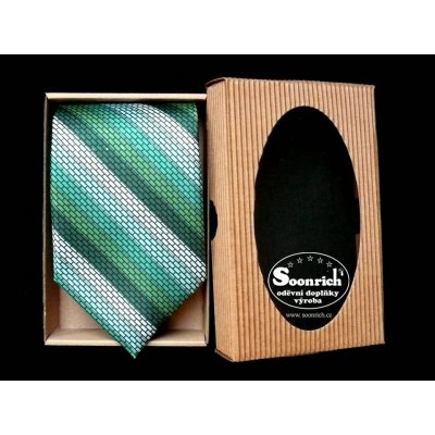 Soonrich kravata pruhovaná zelená kor074