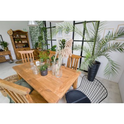 ARTEN Rustikální jídelní stůl POPRAD MES02B - borovice (světlý vosk/tmavý vosk) ROZMĚR: (š/h/v) 80 x 80 x 76 cm – Zboží Mobilmania