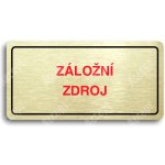 ACCEPT Piktogram ZÁLOŽNÍ ZDROJ - zlatá tabulka - barevný tisk