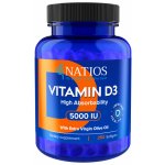 Natios Vitamin D3, Vysoce vstřebatelný, 5000 IU, 250 softgel kapslí – Zbozi.Blesk.cz