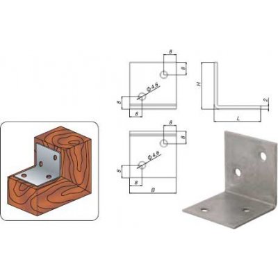 Rovnoramenný trámový úhelník Koelner D-MS D-MS-333 30x30x30 mm široký typ – Hledejceny.cz