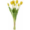 Květina Kytice 7ks žlutých realistických tulipánů - 45cm