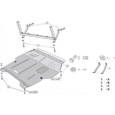 Kryt pod motor AUDI A3 Hatchback (8L1) - Plech - 8595698041357 – Hledejceny.cz