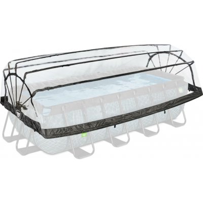 EXIT Zastřešení bazénu Pool 400 x 200 x 105 cm polyvinylchloridová (PVC) ocel bezbarvá – HobbyKompas.cz