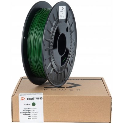 3Dpower Elasti TPU 90A Green 1,75 mm 0,5 kg – Zboží Živě