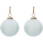 Set dvou bílých skleněných vánočních ozdob Kave Home Talve 10 cm – Hledejceny.cz