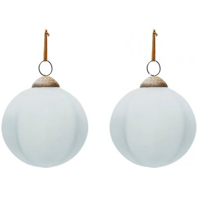 Set dvou bílých skleněných vánočních ozdob Kave Home Talve 10 cm – Hledejceny.cz