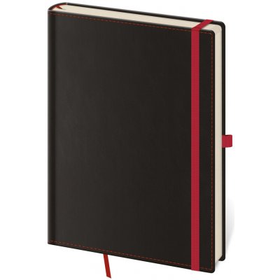 Helma 365, Linkovaný zápisník Black Red L A5 – Zboží Mobilmania