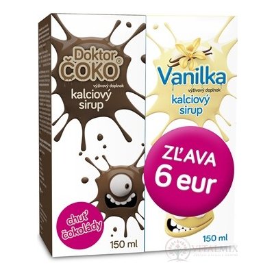 Promo Doktor Kalciový sirup čoko + vanilka 2 x 150 ml – Hledejceny.cz