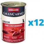 Animonda Gran Carno Junior hovězí & krůtí srdce 12 x 400 g – Hledejceny.cz