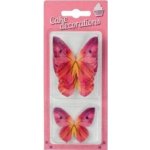 Dekorace z jedlého papíru Motýlci růžovo-červení (8 ks) - dortis – Zboží Dáma