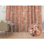 Biante Bavlněný závěs Sandra SA-738 Růže a konvalinky na hnědorůžovém 150x200 cm – Hledejceny.cz