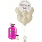 Personal Personalizovaný helium párty set latte Průsvitný balón – Zboží Dáma