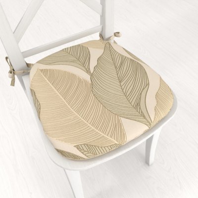 Biante Tamara TMR-046 Přírodní pnoucí listy na krémovém 39 x 37 x 3 cm Sametový oblý – Sleviste.cz