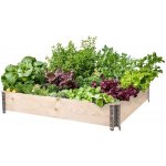 Atmowood Dřevěný vyvýšený záhon s kováním 120 x 100 x 20 cm hnědý – Zboží Dáma