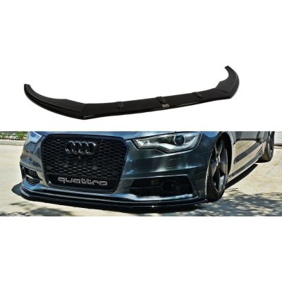 Maxton Design spoiler pod přední nárazník ver.1 pro Audi A6 C7, černý lesklý plast ABS, S-Line – Zboží Mobilmania