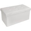 Taburet tectake 400867 box skládací s úložným prostorem 80x40x40cm - bílá - bílá