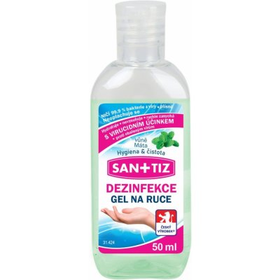 Sanitiz dezinfekční gel na ruce parfém máta obsahuje Aloe Vera 50 ml
