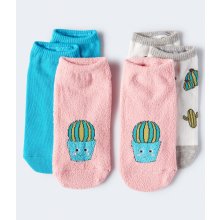 Aeropostale dámské kotníkové ponožky s kaktusem sada 3 kusů Cactus Ankle Sock 3-Pack Multicolor