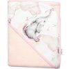 Osuška pro miminko Baby Nellys Slon a duha 100 x 100 cm růžová